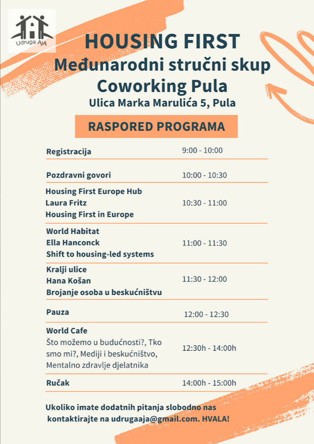 Poziv na međunarodni stručni skup: Housing First – pristup koji mijenja živote